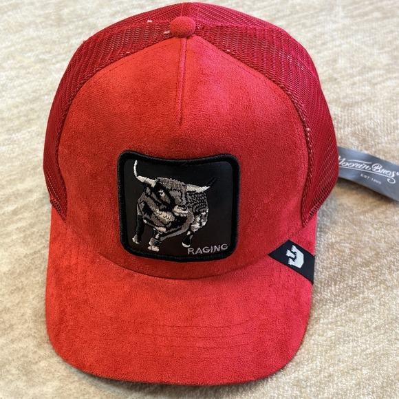 Goorin Bros. The Farm The Raging Bull Trucker Hat Cap Scarlet 101-1665 OSFA NEW - Picture 1 of 7